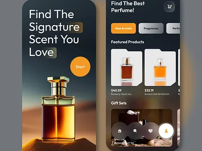 Perfume Store App - UIDesignz app branding dashboard design graphic design illustration logo mobile app design ui ux