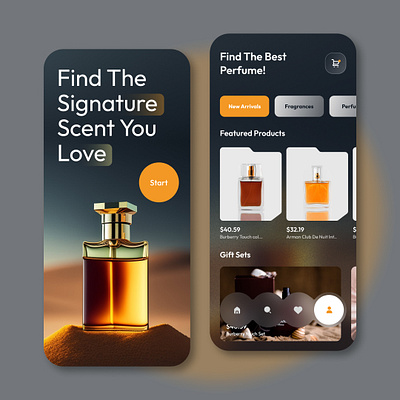 Perfume Store App - UIDesignz app branding dashboard design graphic design illustration logo mobile app design ui ux