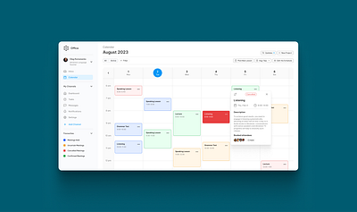 Online Schedule / Calendar design typography ui ux