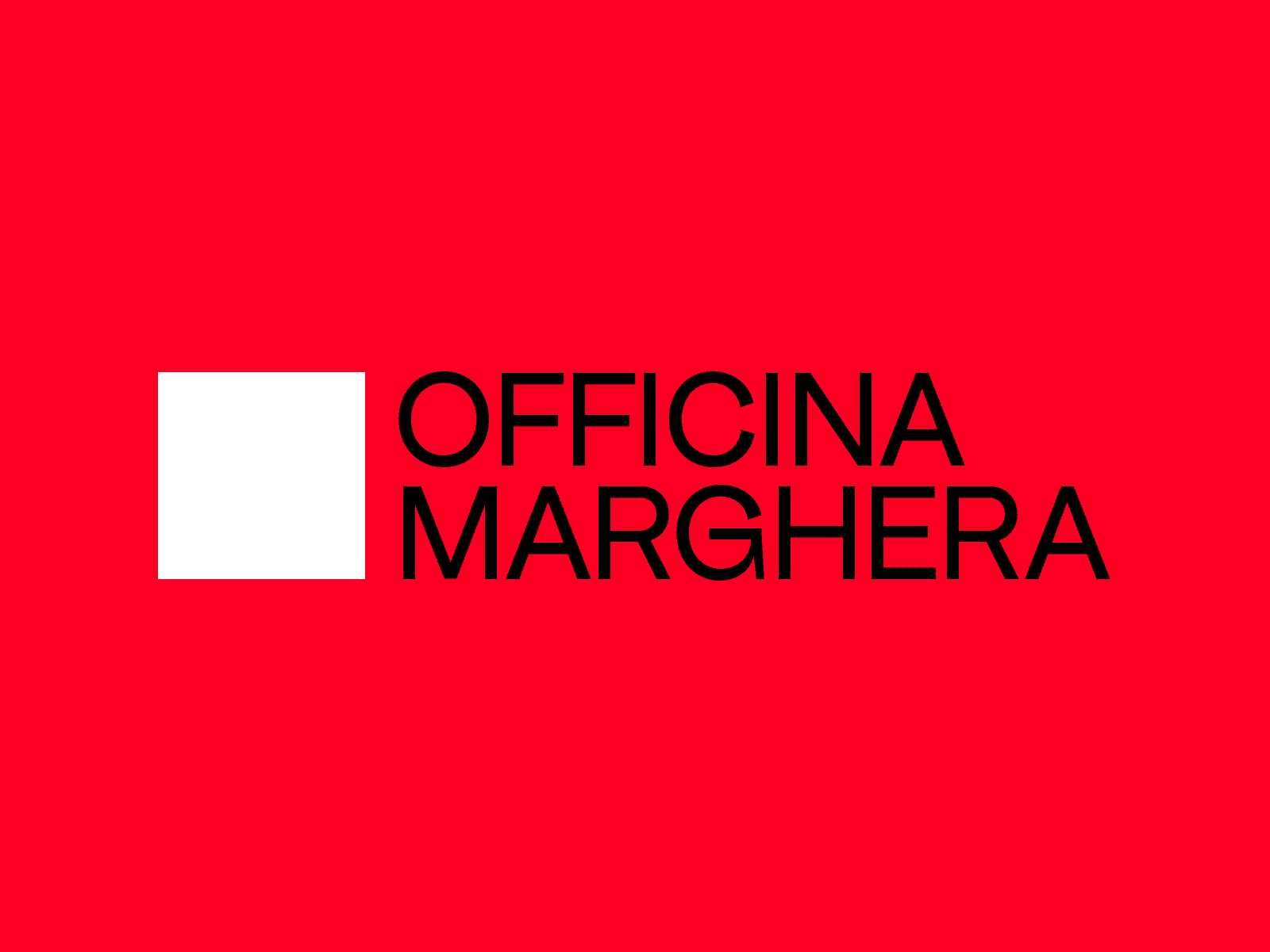 Officina Marghera Rebranding brand brand design brand identity branding geometry graphic design logo logo design minimal motion graphics red shapes type typography