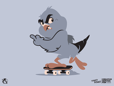 Warm Up! character design design graphics illustration pigeon skateboarding t shirt design vector vector design