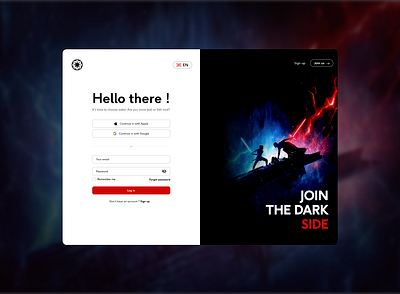 DAILY#1 Sign In Star Wars 🪐 daily ui design desktop figma sign in ui ux