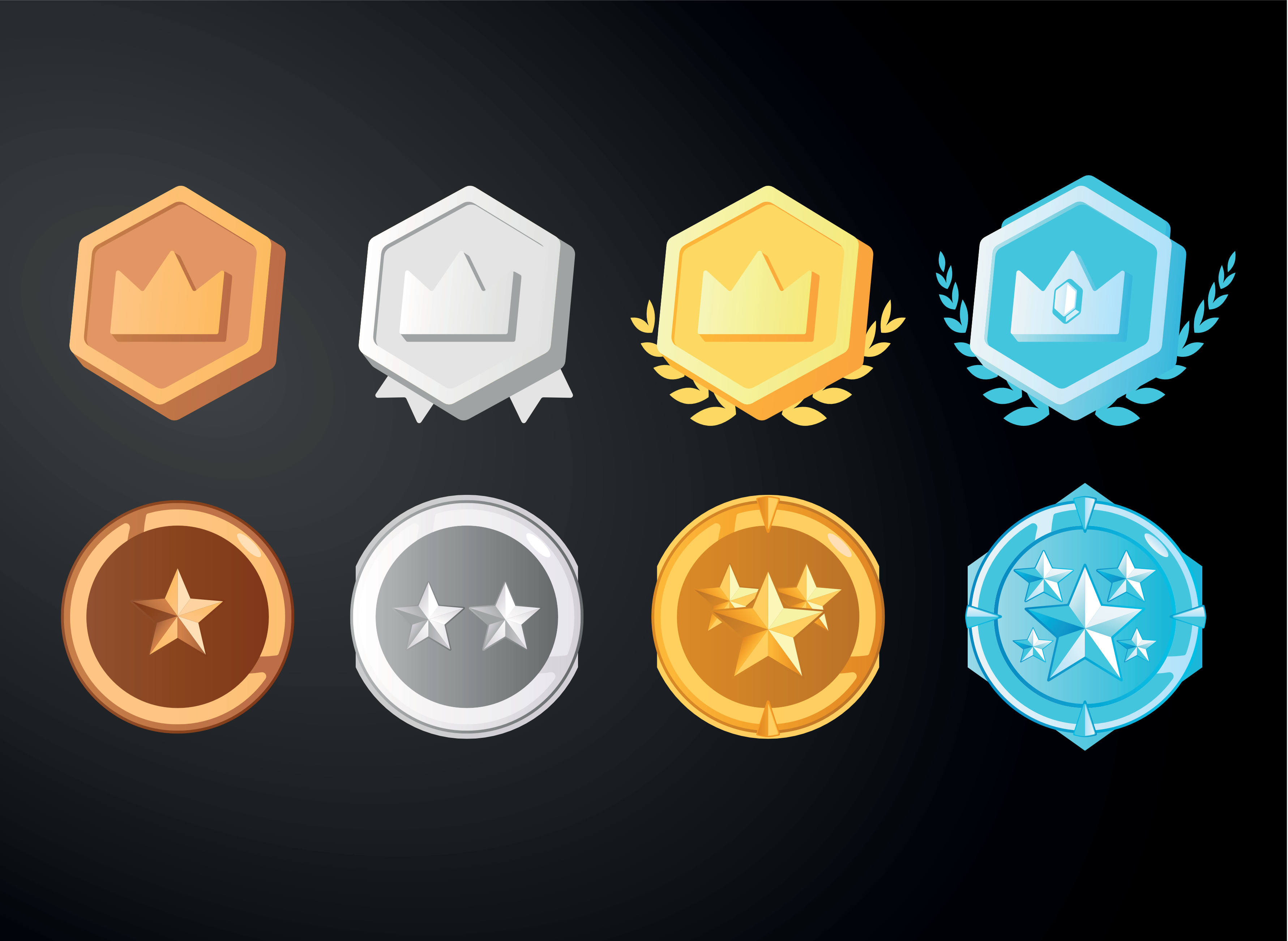 Loyalty Badge Illustration badge bronze crown design diamond emblem gold hierarchy illustration logo loyalty medal membership military reward silver star