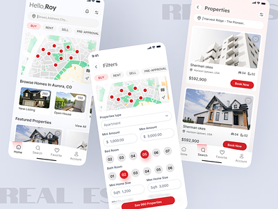 Realtor Redesign App UI agency apartment app building business house minimal mobile mobile app property real estate realestate realtor rent ui ux