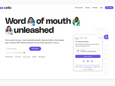 Hero section b2b design hero hero section landing page referral responsiveness rwd saas ui website