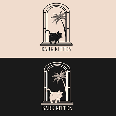 Bark Kitten Logo branding design festival graphic design linework logo