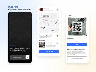 PurePath eco-booking app app design figma graphic design minimal mobile typography ui ux