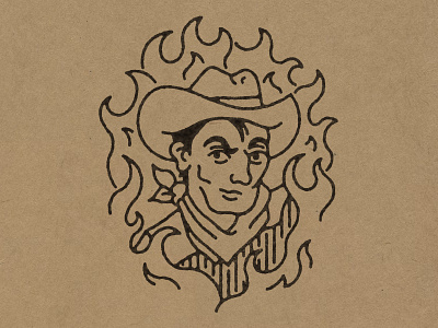 Handsome Devil character character design cowboy fire hell illustration minimal southwest vector