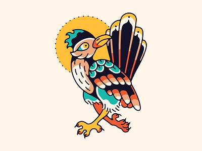 Roadrunner bird character character design illustration minimal roadrunner southwest traditional tattoo vector