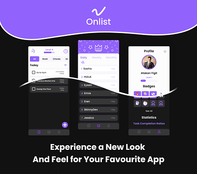 Onlist - Dark Mode app app design dark mode dark ui ui web design