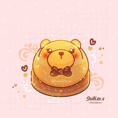 Tarta Bear By sailizv.v adorable adorable lovely artwork concept creative cute art design digitalart illustration