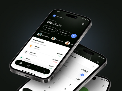 Kriptobi - Crypto Wallet App (More Screens) app design bitcoin branding chart clean crypto crypto wallet app design finance graphic logo money sharing simple success swap transaction transfer ui wallet