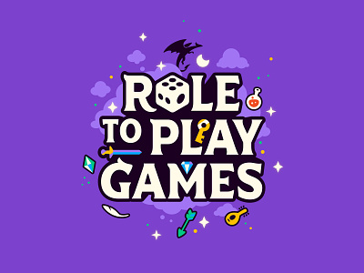 Role to Play Games adventure board games branding design dragons education fantasy game icons illustration kids logo logotype potion role playing rpg sword tabletop games wizard