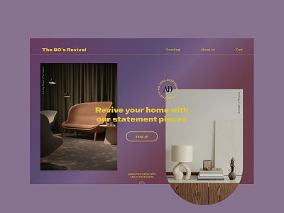Online experience of a boutique furniture store animation ecommerce website figma frankfurt freelance designer gradient graphic design isometric microinteractions ui