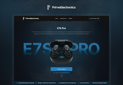 Landing Page - E7S Pro animation design e7spro headphones interface landing page landing page phone references ui uidesign uiux