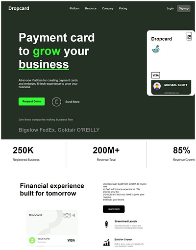 Dropcard Payment Card (Redesign) 3d animation branding design fronted developer frontend graphic design illustration logo motion graphics ui