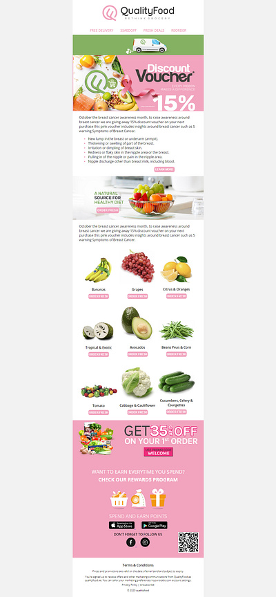 Email template for QualityFood email design html emails klaviyo