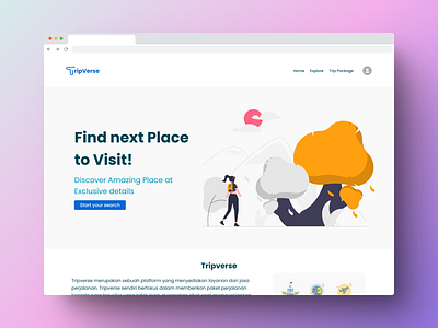 Tripverse Landing Page UI Design design app figma holiday landing page transportation travel traveling trip ui web design website