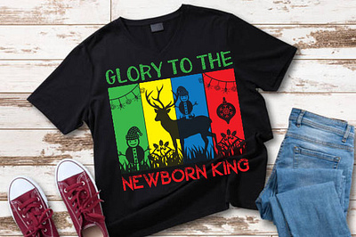 Glory to the newborn king christmas mug design