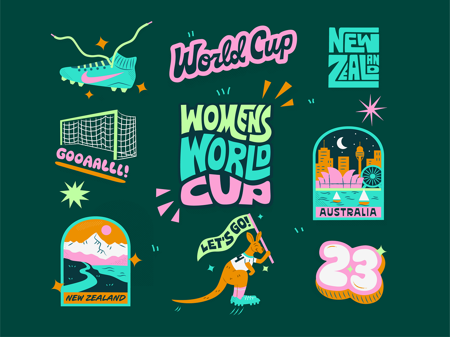 Women's World Cup Soccer Stickers by Lisa McCormick on Dribbble