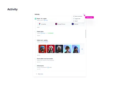 Activity | user activity history UX activity activity dashboard activity feed branding dashboard design feed savina designer savina valeria ui uidesign userinterface uxdesign