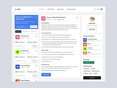Job Finder Platform Website Concept dashboard find work hello dribbble hire hiring platform hiring website job job finder job finder website job search landing page product design remind creative remote job ui uiux web design website