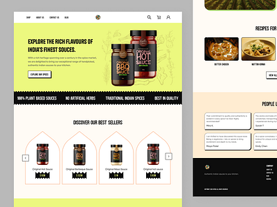 E-Commerce Website for Sauce Brand design e commerce site ecommerce food food delivery shopify site ui website design