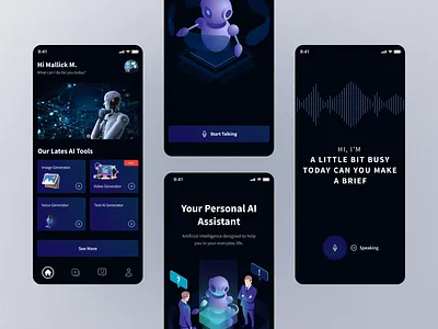 AI Assistant Mobile App ai ai assistant ai mobile app android artificial artificial intelligence chatgpt ios mobile app design mobile design ui ux design