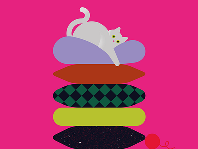 International cat day cat colorful flat graphic design illustration kitty pillows textures