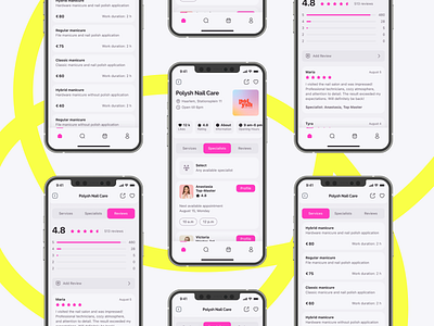 Beauty Salon Booking App beauty booking ios mobile nails salon ui ux