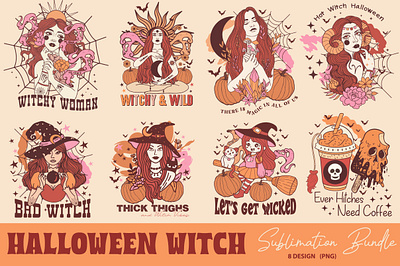 Halloween Witch Sublimation Bundle pumpkin