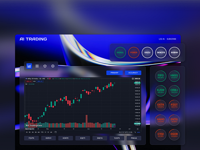 AI Trading Dashboard ai app bootstrap dark dashboard design desktop financial fintech glass glassmorphism landing page light market stock trading ui ux web website