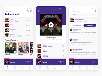 2020 - Anime Music App anime app design mobile music playlist spotify streaming ui ux