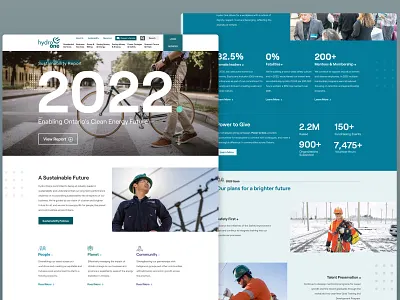 Landing Page Design : 2022 Sustainability Report 2022 energy landing page report sustainability ui ui design ux ux design web design