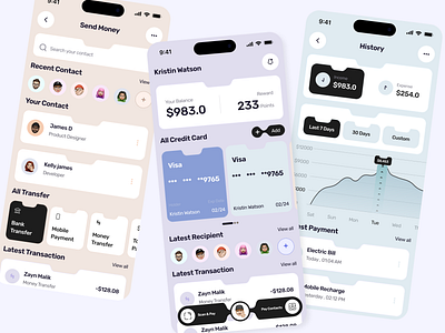 Fintech App Concept Design graphic design ui