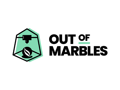 Out of Marbles Logo | 3d Printer 3dart 3dprinting 3dtoys boldtype brandidentity logo marbles outofmarble printing printingmachine