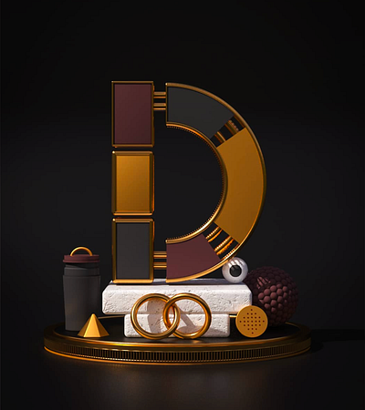 Letter Type - D 3d 3d animation 3d illustration illustration