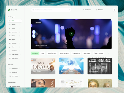 Christ Hub - Video Hosting Platform christian ui user interface design video website