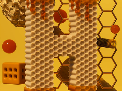 Letter H - Honeycomb 36daysoftype 3d 3d animation 3d illustration