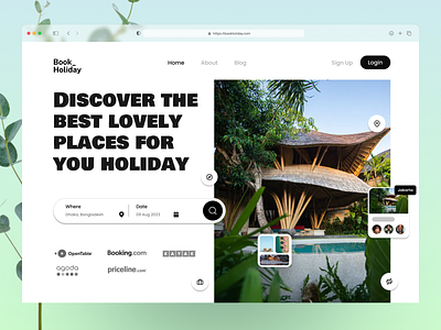 BookHoliday Website UI book book place booking design discover holiday