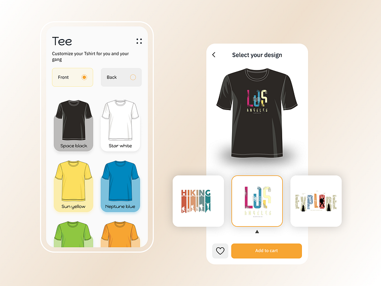 Custom T shirt design Concept UI by Nishant Saini on Dribbble