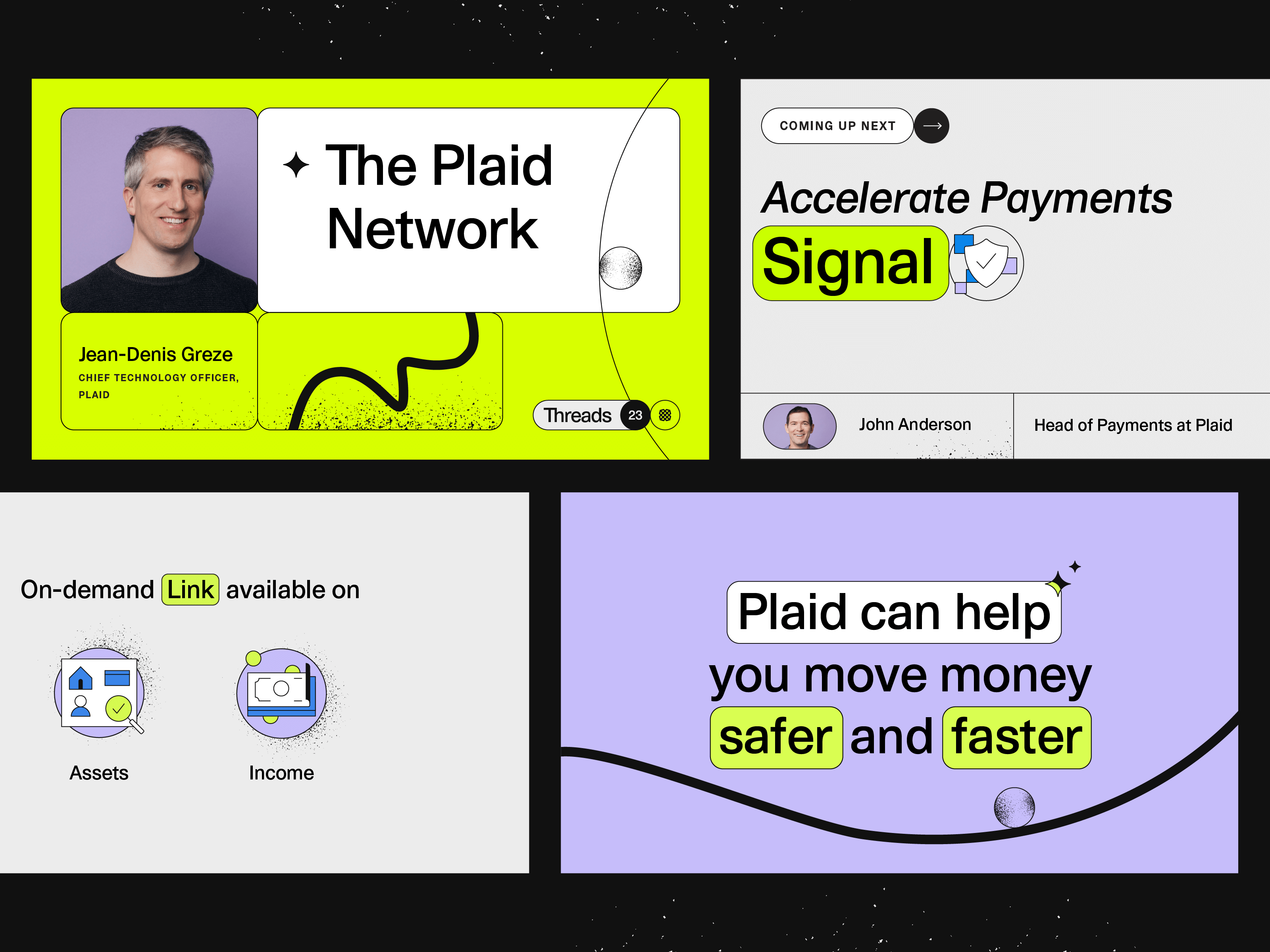 Threads '23: GFX branding event branding finance fintech gfx motion graphics plaid virtual event