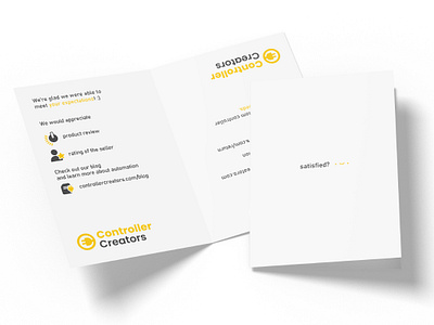 ControllerCreators.com - Feedback card for customer order branding brochure card design graphic design print