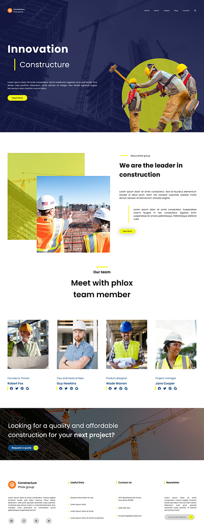 Full responsive construction website construction website graphic design landing page responsive website ui ux design