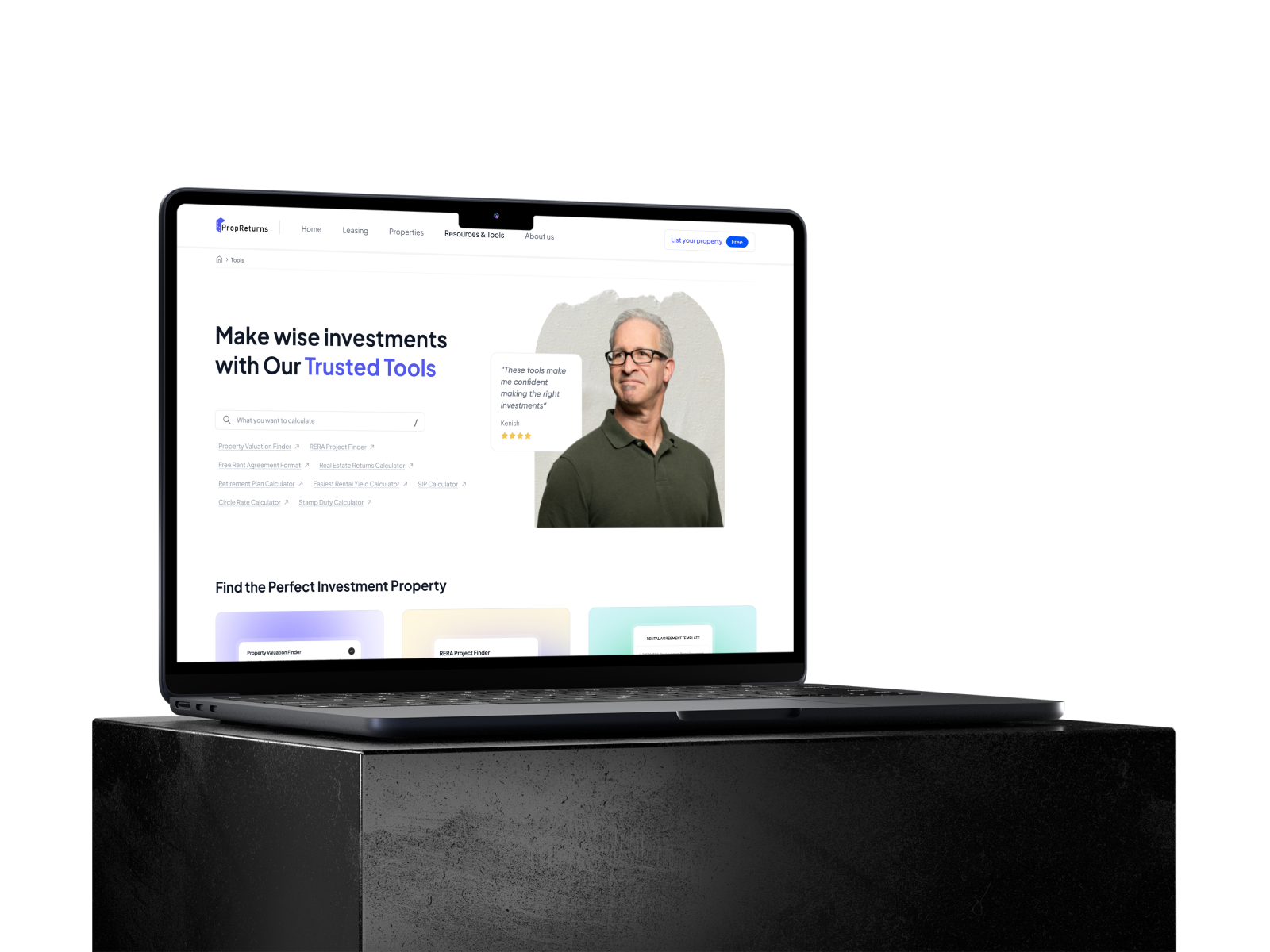 Real Estate Investments calculator tools aesthetic branding cards design graphic design productdesign realestate testimonial ui ux uxwriting webdesign
