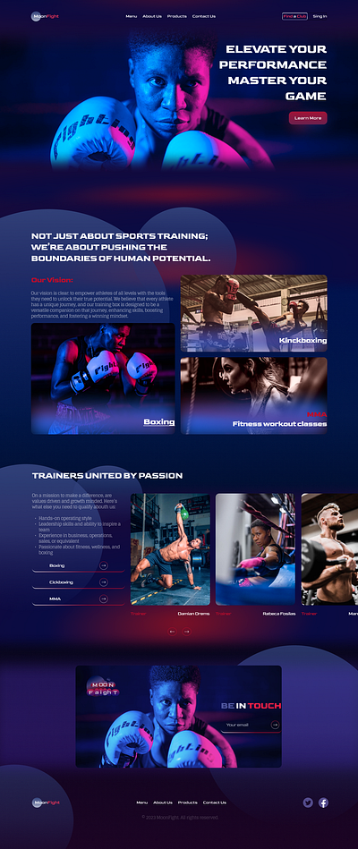 LANDING Commerce Page: SPORT TRAINING BOX design ui ux