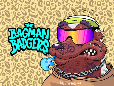 The Bagman Badgers NFT badger branding cartoon collection design graphic design illustration illustrator logo nft rad vector