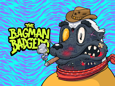 The Bagman Badgers NFT badger branding cartoon collection design graphic design illustration illustrator logo nft opensea vector