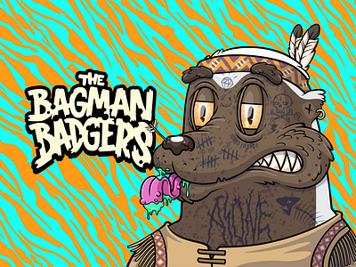 The Bagman Badgers NFT badger branding cartoon collection design graphic design illustration illustrator logo nft opensea rad vector
