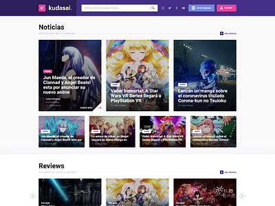 2020 - Kudasai anime blog design kudasai magazine news theme tv